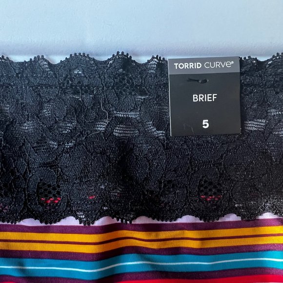 NWT Torrid Multi Colored Striped Second Skin Panties Size 5 - Picture 2 of 4
